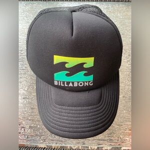 Billabong Black Cap with Green and Yellow Logo